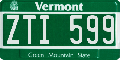 VT license plate ZTI599