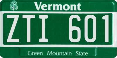 VT license plate ZTI601