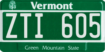 VT license plate ZTI605