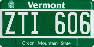 VT license plate ZTI606