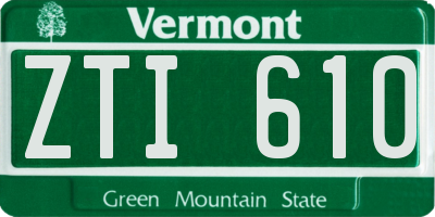 VT license plate ZTI610