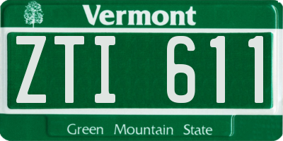 VT license plate ZTI611