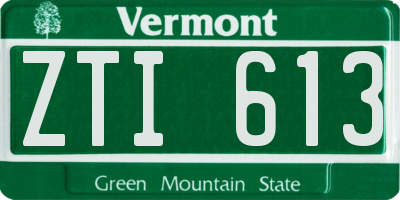 VT license plate ZTI613