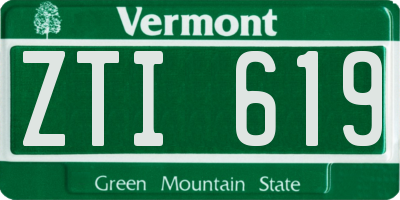 VT license plate ZTI619
