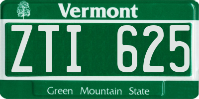 VT license plate ZTI625