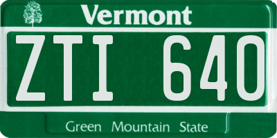 VT license plate ZTI640
