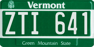 VT license plate ZTI641