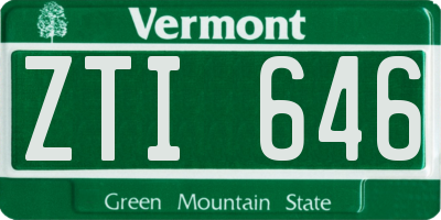 VT license plate ZTI646