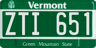 VT license plate ZTI651