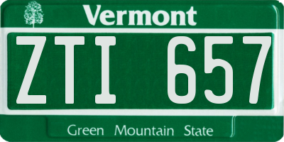 VT license plate ZTI657