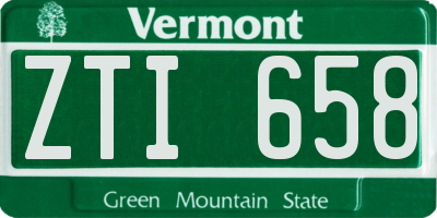VT license plate ZTI658