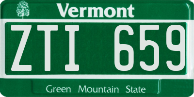 VT license plate ZTI659