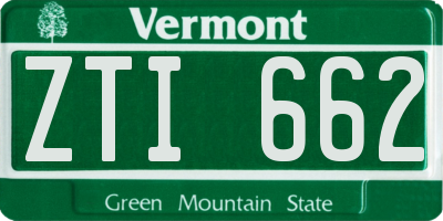 VT license plate ZTI662