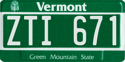 VT license plate ZTI671
