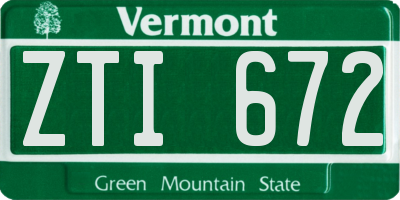VT license plate ZTI672