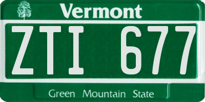 VT license plate ZTI677