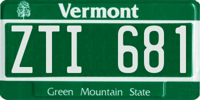 VT license plate ZTI681