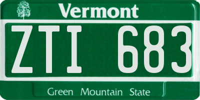 VT license plate ZTI683