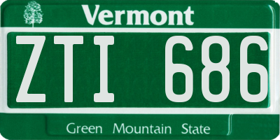 VT license plate ZTI686
