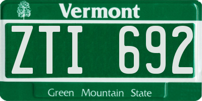 VT license plate ZTI692