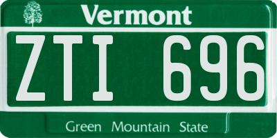VT license plate ZTI696