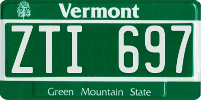 VT license plate ZTI697