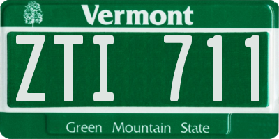 VT license plate ZTI711