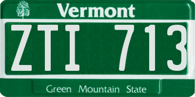 VT license plate ZTI713