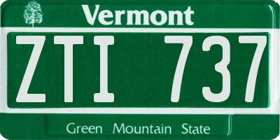 VT license plate ZTI737
