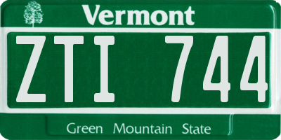 VT license plate ZTI744