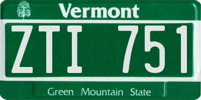 VT license plate ZTI751