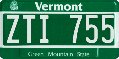 VT license plate ZTI755