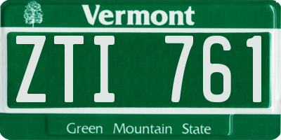 VT license plate ZTI761