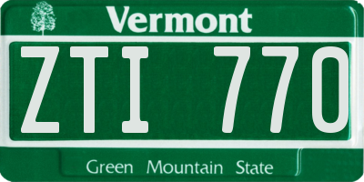 VT license plate ZTI770