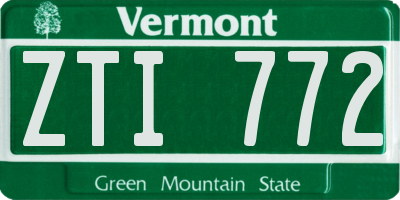 VT license plate ZTI772
