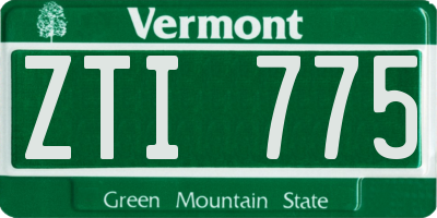 VT license plate ZTI775