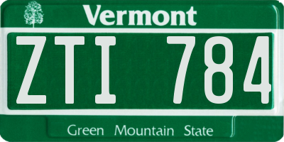 VT license plate ZTI784
