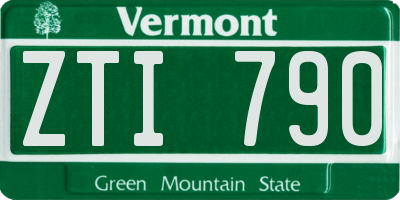 VT license plate ZTI790