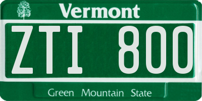 VT license plate ZTI800
