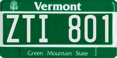 VT license plate ZTI801