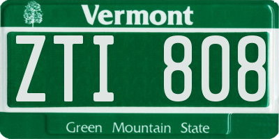 VT license plate ZTI808