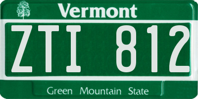 VT license plate ZTI812