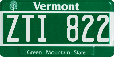VT license plate ZTI822