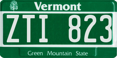 VT license plate ZTI823