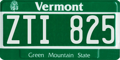 VT license plate ZTI825