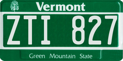 VT license plate ZTI827