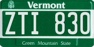 VT license plate ZTI830