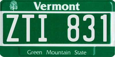 VT license plate ZTI831