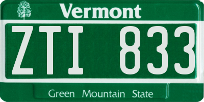 VT license plate ZTI833