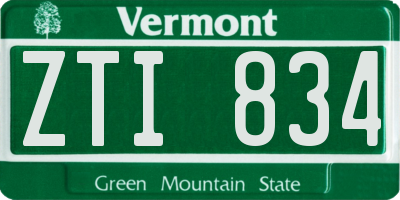 VT license plate ZTI834